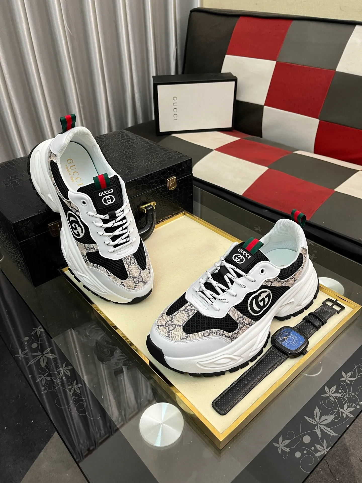 Men's Men's Shoes 💰458⌚️⌚️《GUCCI》The latest hot-selling casual shoes, top brand [seduce] luxury~purchase, top~quality. Products sold at the counter [strong] Original embossed calfskin fabric ➕ Comfortable sheepskin lining, available in 38-443️⃣ colors